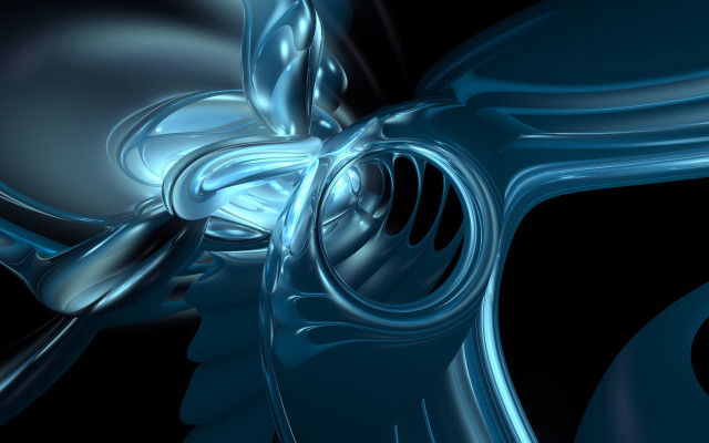 Blue black flower computer generated free wallpaper for desktop - medium preview image