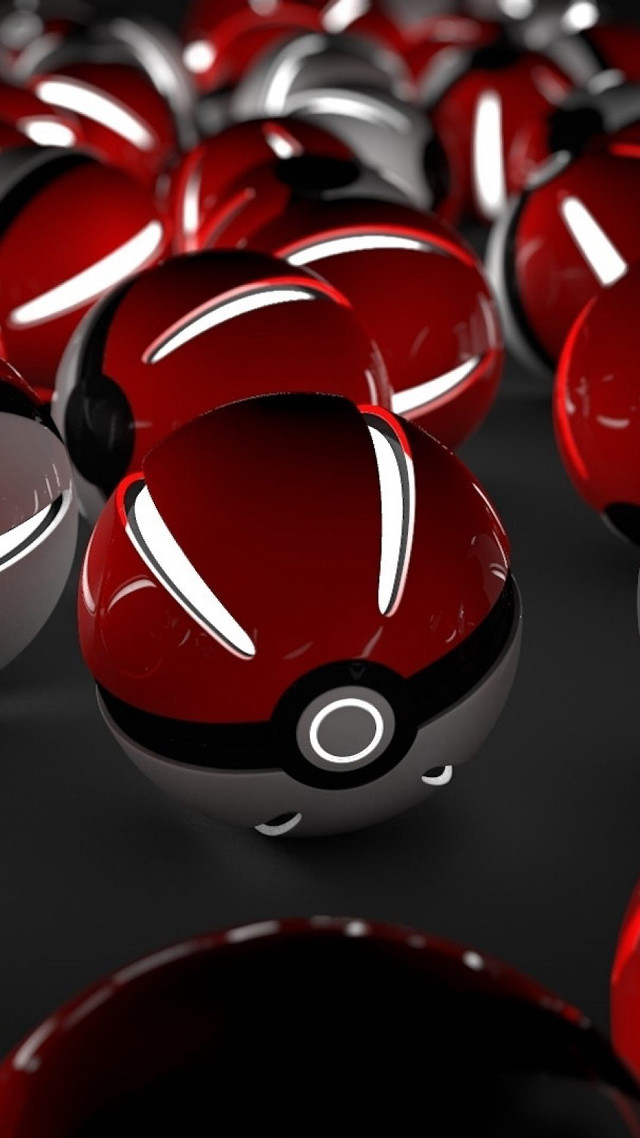 Red black balls white circle free wallpaper for mobile - medium preview image