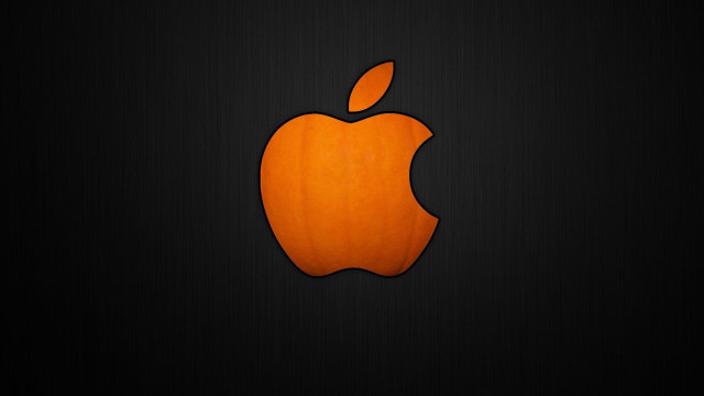 Apple logo black background light free wallpaper for desktop - medium preview image