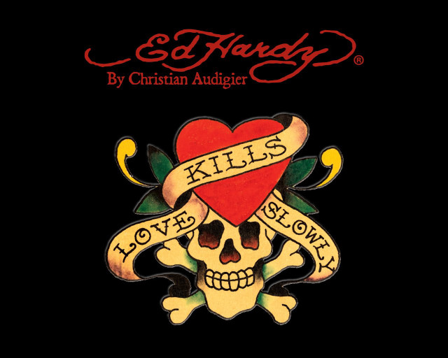 Skull heart banner love randy #2 free wallpaper for desktop - medium preview image