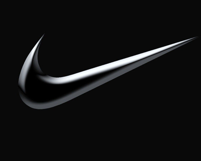 Black white nike logo letterism free wallpaper for desktop - medium preview image