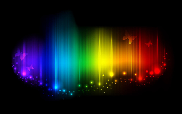 Rainbow stars lights black background free wallpaper for desktop - medium preview image