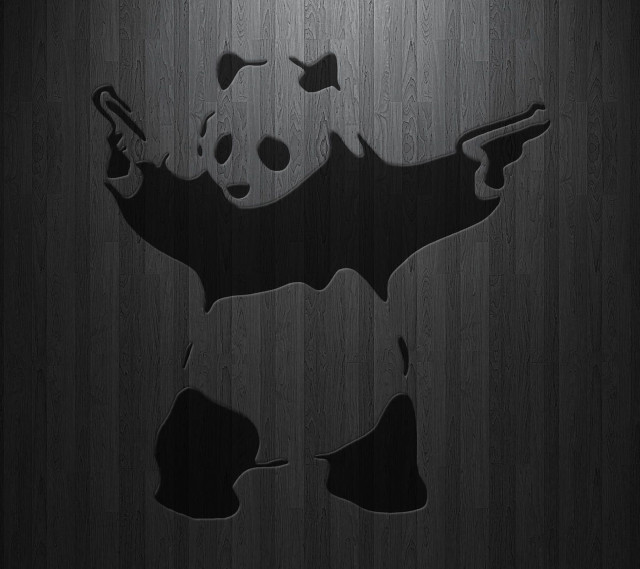 Panda bear gun wooden background free wallpaper for tablet - medium preview image