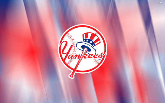 Yankees logo american impressionism red free wallpaper for desktop - medium preview image
