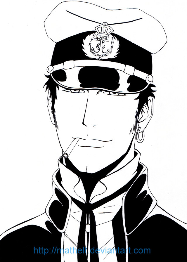 Black white drawing man uniform #2 free wallpaper for mobile - medium preview image