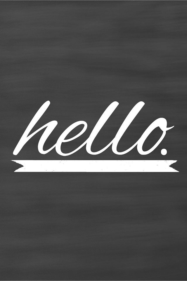 Chalkboard hello white chalk written free wallpaper for mobile - medium preview image
