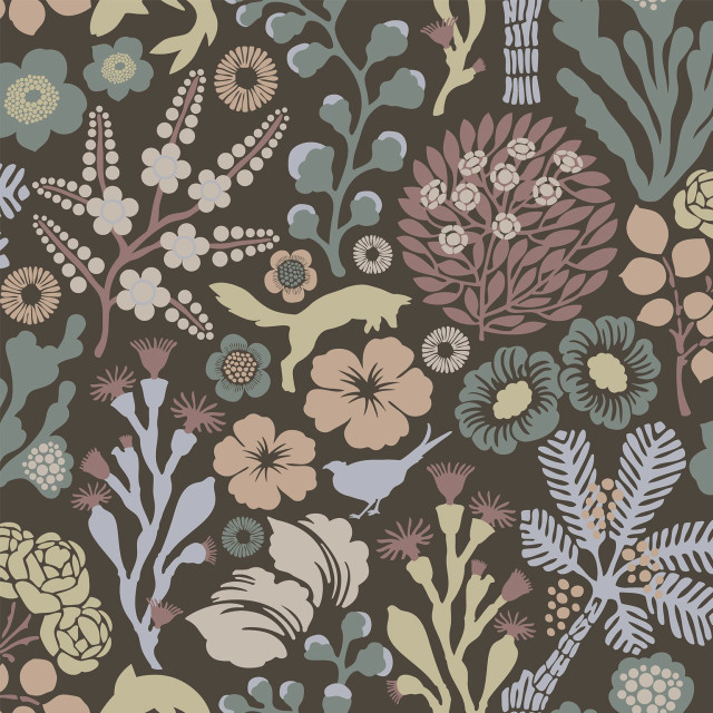 Brown blue floral pattern flowers free wallpaper for tablet - medium preview image