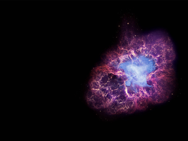 Bright blue purple nebula space free wallpaper for desktop - medium preview image