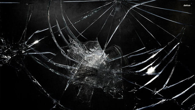 Broken glass window black background free wallpaper for desktop - medium preview image