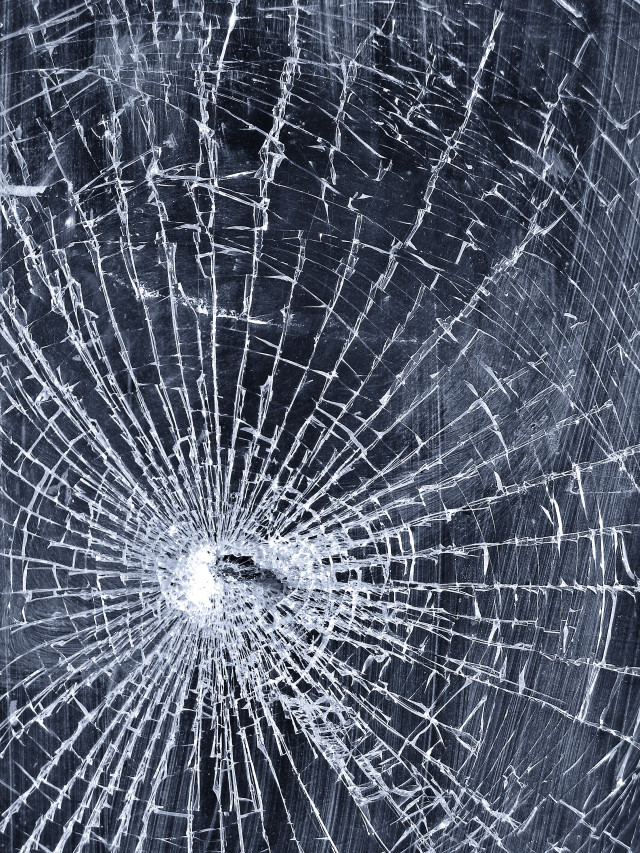 Cracked glass window black background free wallpaper for mobile - medium preview image