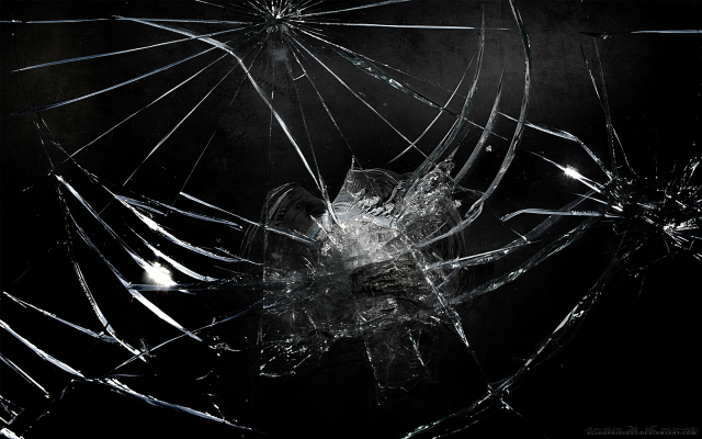 Broken glass window black white #2 free wallpaper for desktop - medium preview image
