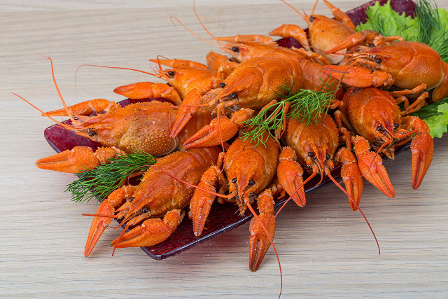 Cooked lobsters lettuce sauce food free wallpaper for desktop - medium preview image
