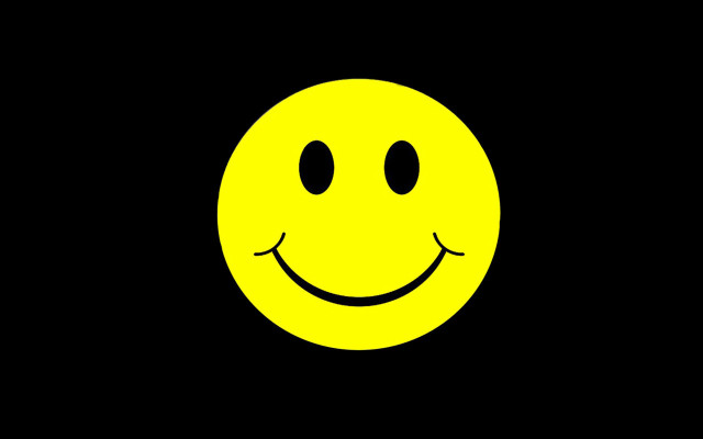 Yellow smiley black background neoplasticism free wallpaper for desktop - medium preview image