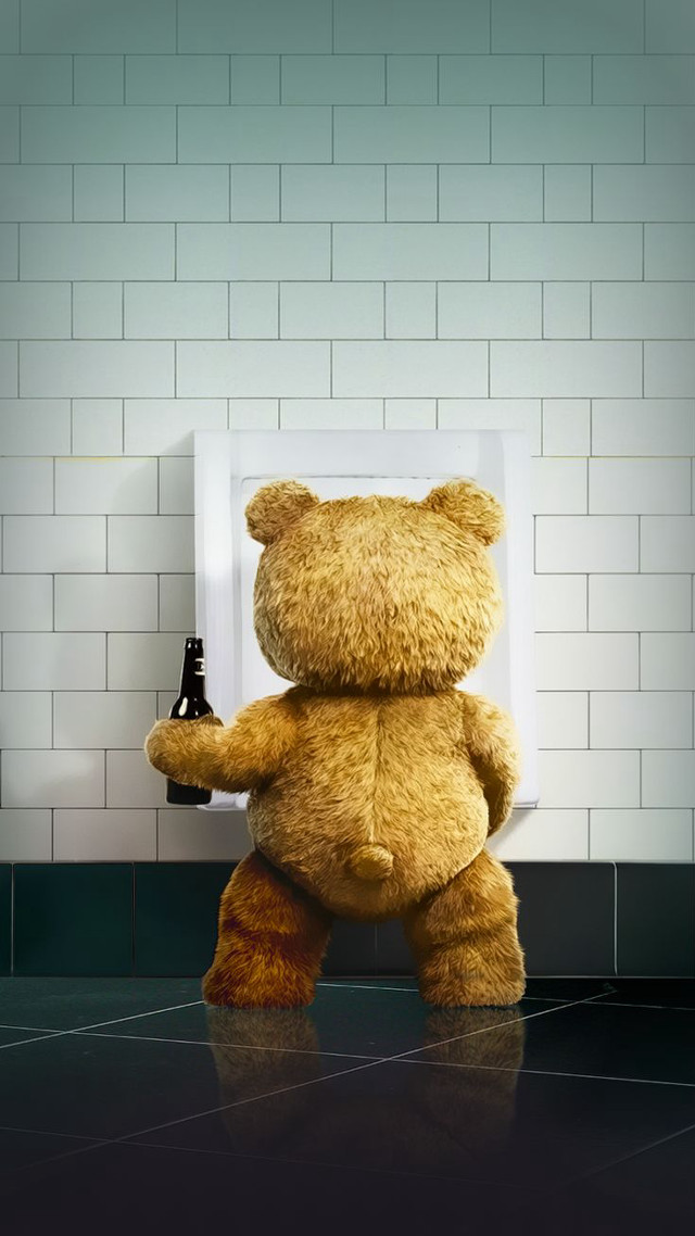 Teddy bear beer urinal brick free wallpaper for mobile - medium preview image