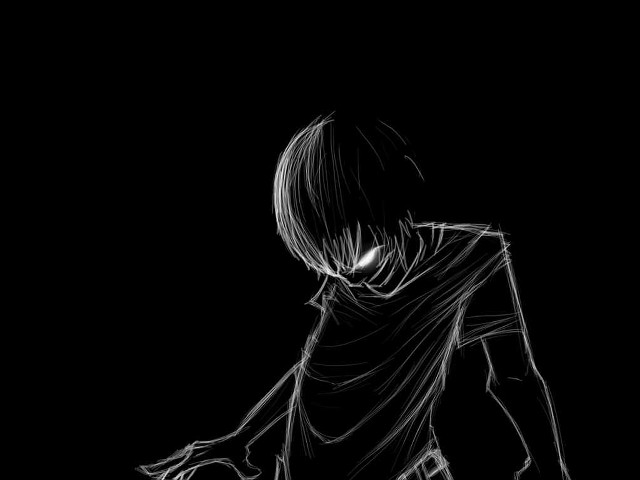 Drawing person black background white free wallpaper for desktop - medium preview image
