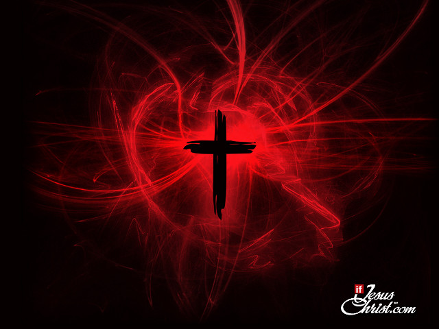 Cross red black swirl background free wallpaper for desktop - medium preview image