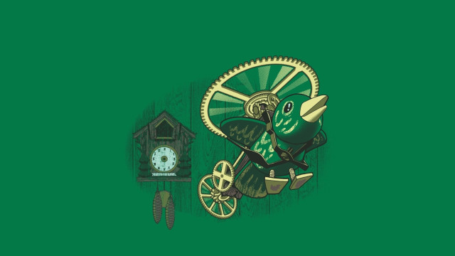 Clock bird carriage wall clock free wallpaper for desktop - medium preview image