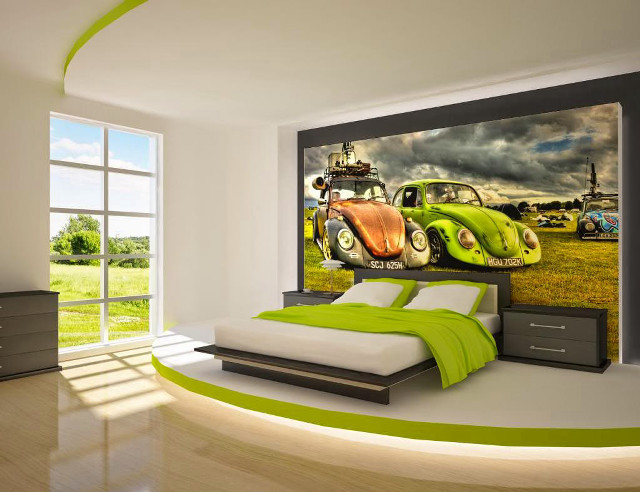 Green bedroom wall mural car free wallpaper for desktop - medium preview image