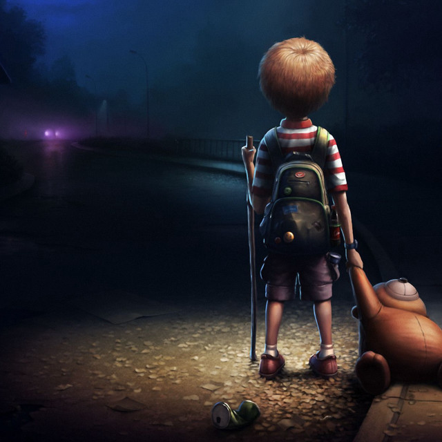 Boy backpack dark teddy bear #2 free wallpaper for tablet - medium preview image