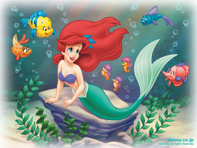 Little mermaid rock fish water free wallpaper for desktop - medium preview image