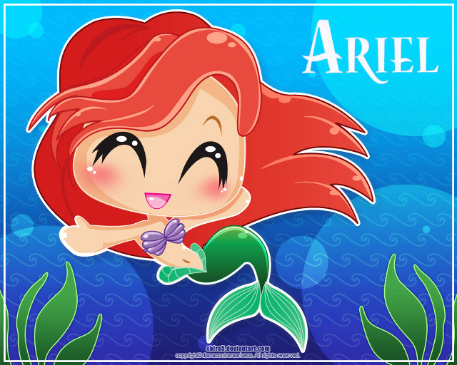 Little mermaid bow tail ariel free wallpaper for desktop - medium preview image