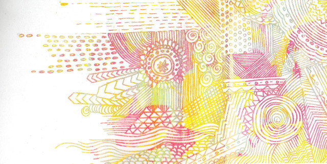 Colorful abstract lines dots yellow free wallpaper for desktop - medium preview image