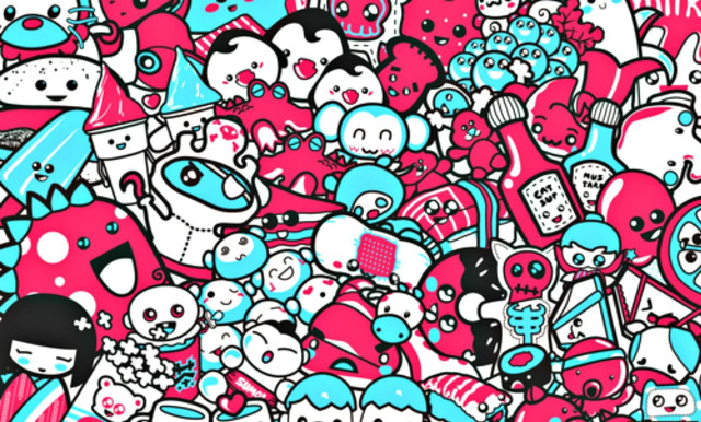 Cartoon characters grouped pattern wallpaper free wallpaper for desktop - medium preview image
