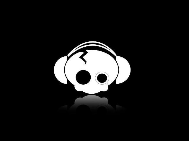 Skull headphones dark background image free wallpaper for desktop - medium preview image