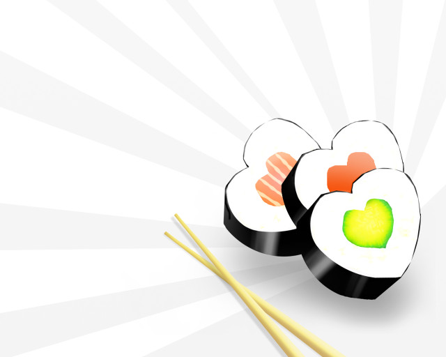 Sushi chopsticks white background sunburst free wallpaper for desktop - medium preview image
