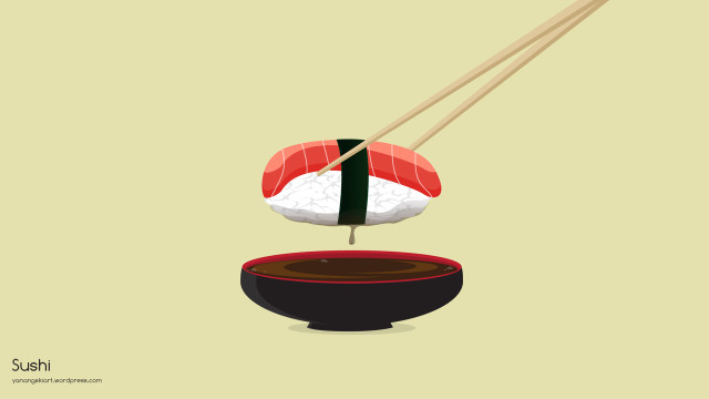 Sushi chopsticks plate saucer dining free wallpaper for desktop - medium preview image