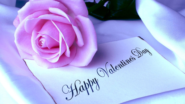 Pink rose white card happy #2 free wallpaper for desktop - medium preview image