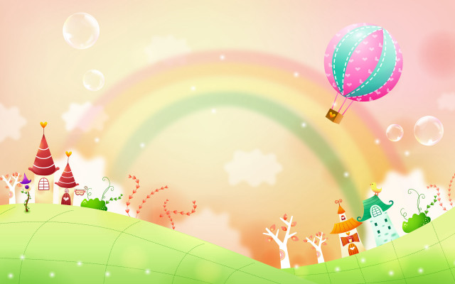Colorful rainbow background sky above free wallpaper for desktop - medium preview image
