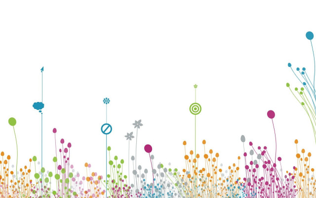 Colorful floral background white border #2 free wallpaper for desktop - medium preview image