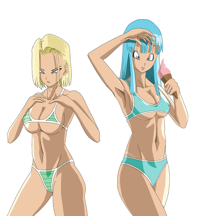 Woman bikini blue hair blonde free wallpaper for tablet - medium preview image