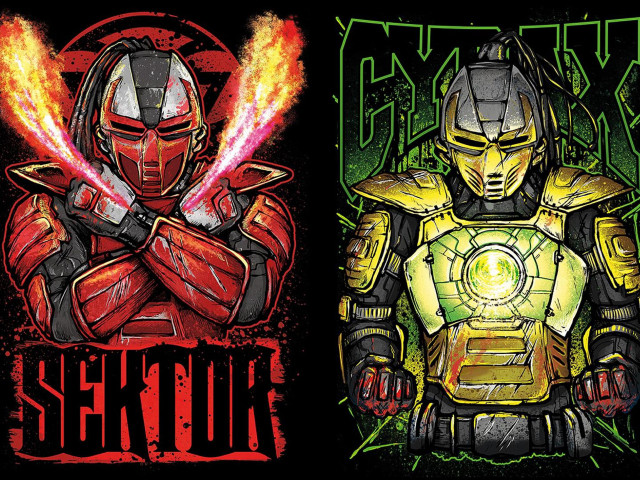 Robot man sword poster color free wallpaper for desktop - medium preview image