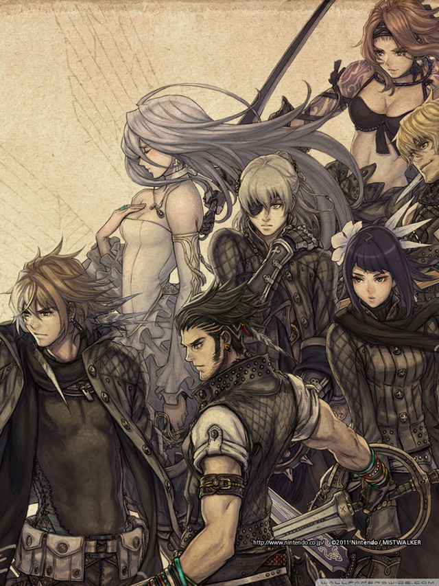 Anime characters swords group standing free wallpaper for mobile - medium preview image