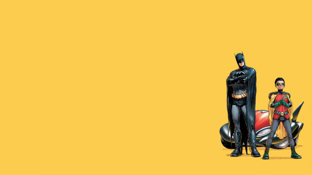 Couple people yellow background batman free wallpaper for desktop - medium preview image