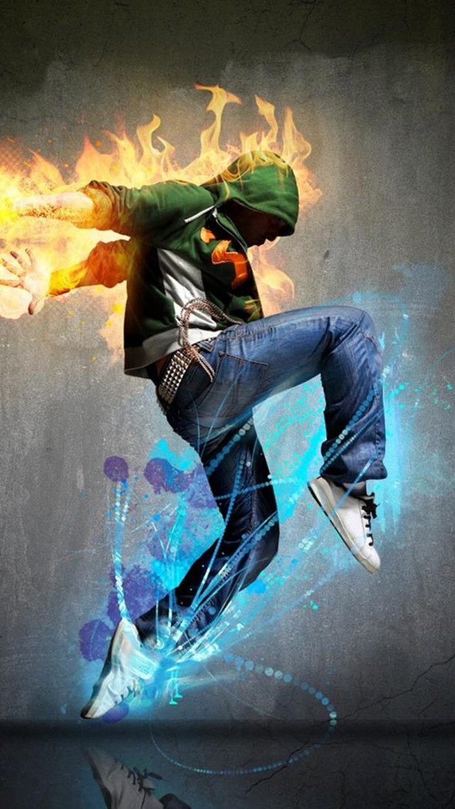 Man green jacket fire water free wallpaper for mobile - medium preview image