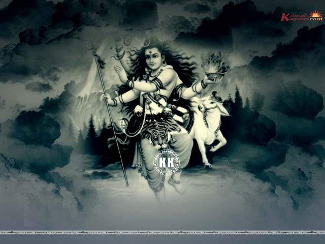 Man riding horse with demons free wallpaper for desktop - medium preview image