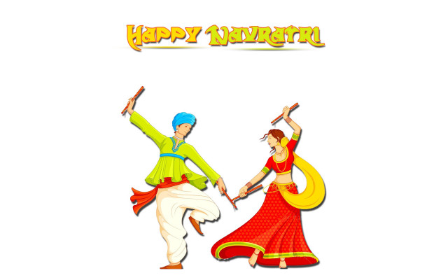 Happy navrhangi dancing couple vibrant free wallpaper for desktop - medium preview image