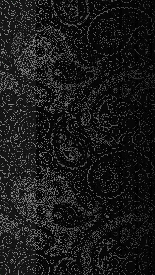 Black white paisley pattern background #2 free wallpaper for mobile - medium preview image