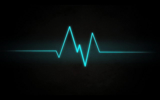 Green heartbeat black background blue free wallpaper for desktop - medium preview image