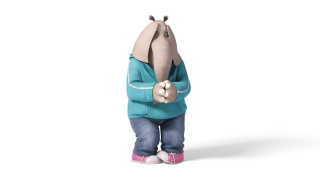 Cartoon elephant head up trunk free wallpaper for desktop - medium preview image