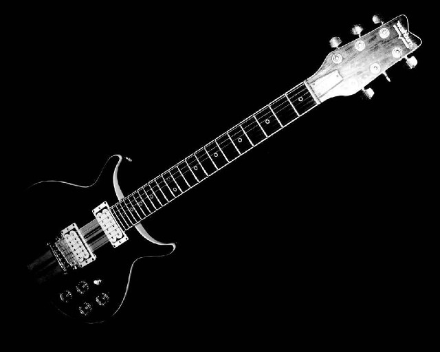 Guitar black white background photo free wallpaper for desktop - medium preview image