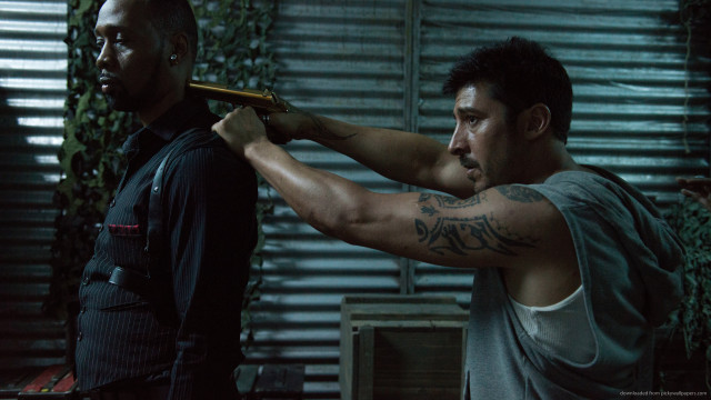 Man holding baseball bat tattooed free wallpaper for desktop - medium preview image