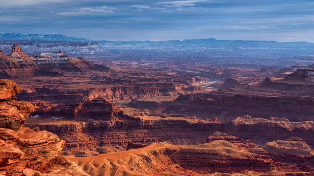 Canyon river mountains distant view free wallpaper for desktop - medium preview image