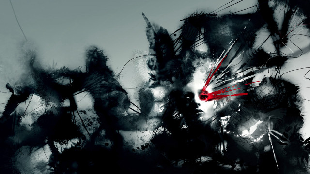 Black white clock red hands free wallpaper for desktop - medium preview image