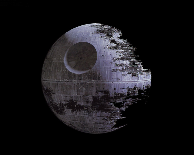 Death star dark sky reflection free wallpaper for desktop - medium preview image
