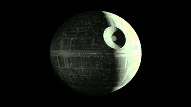 Death star black white sky free wallpaper for desktop - medium preview image