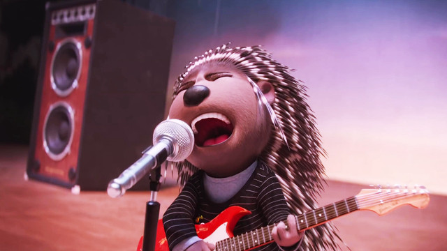 Cartoon character singing microphone guitar free wallpaper for desktop - medium preview image